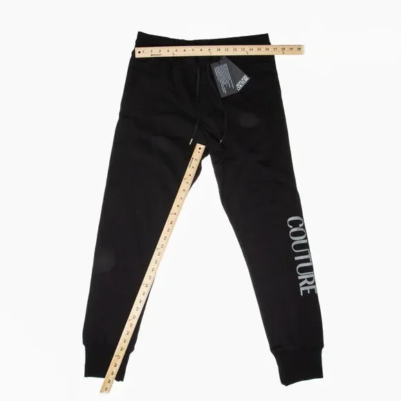 Versace Jenas Couture High Waist Logo Sweatpants Black Size L - Picture 3 of 5